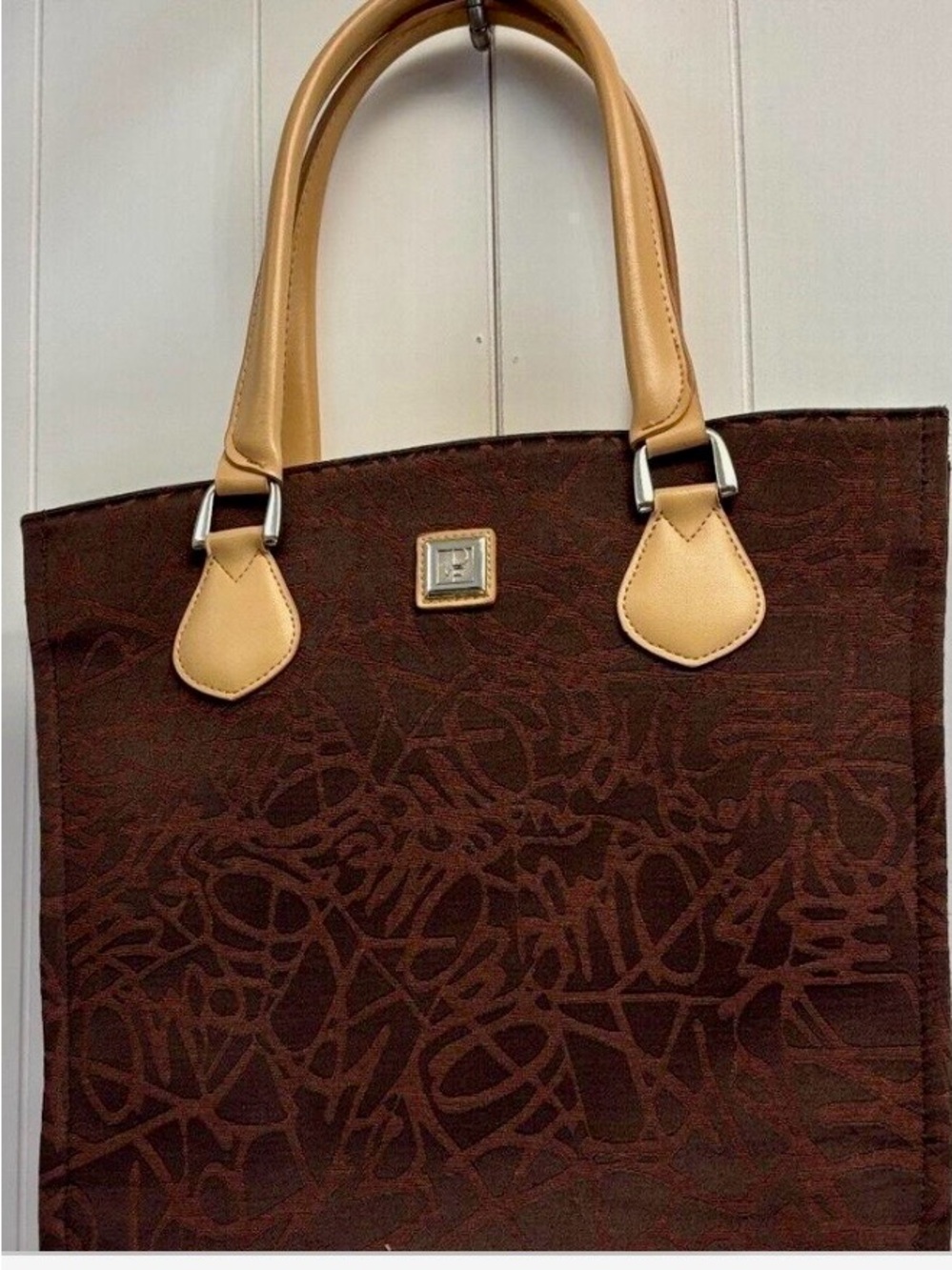 Diane Von Furstenberg Classic Brown & Tan Tote Bag with Handles